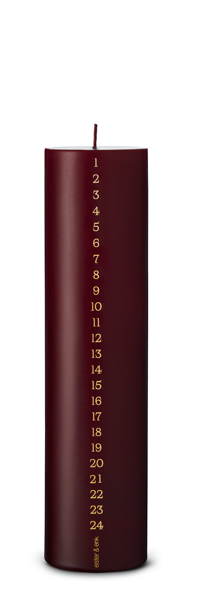 Kalenderkerze Block deep wine