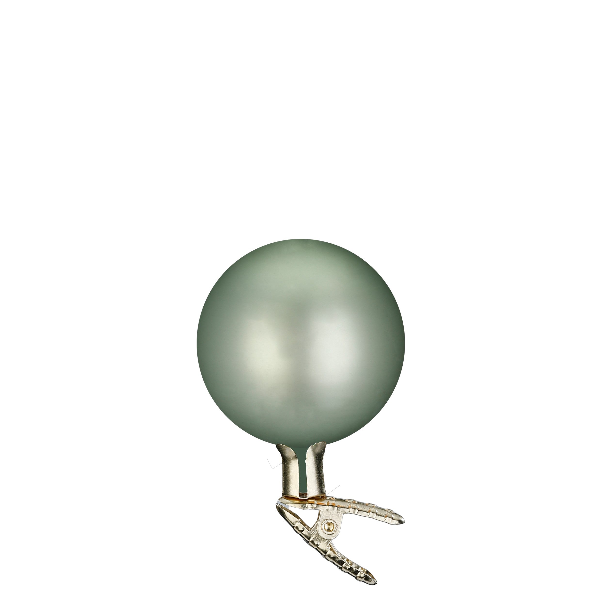 Weihnachtsbaumkugel auf Clip, salbei matt mittel