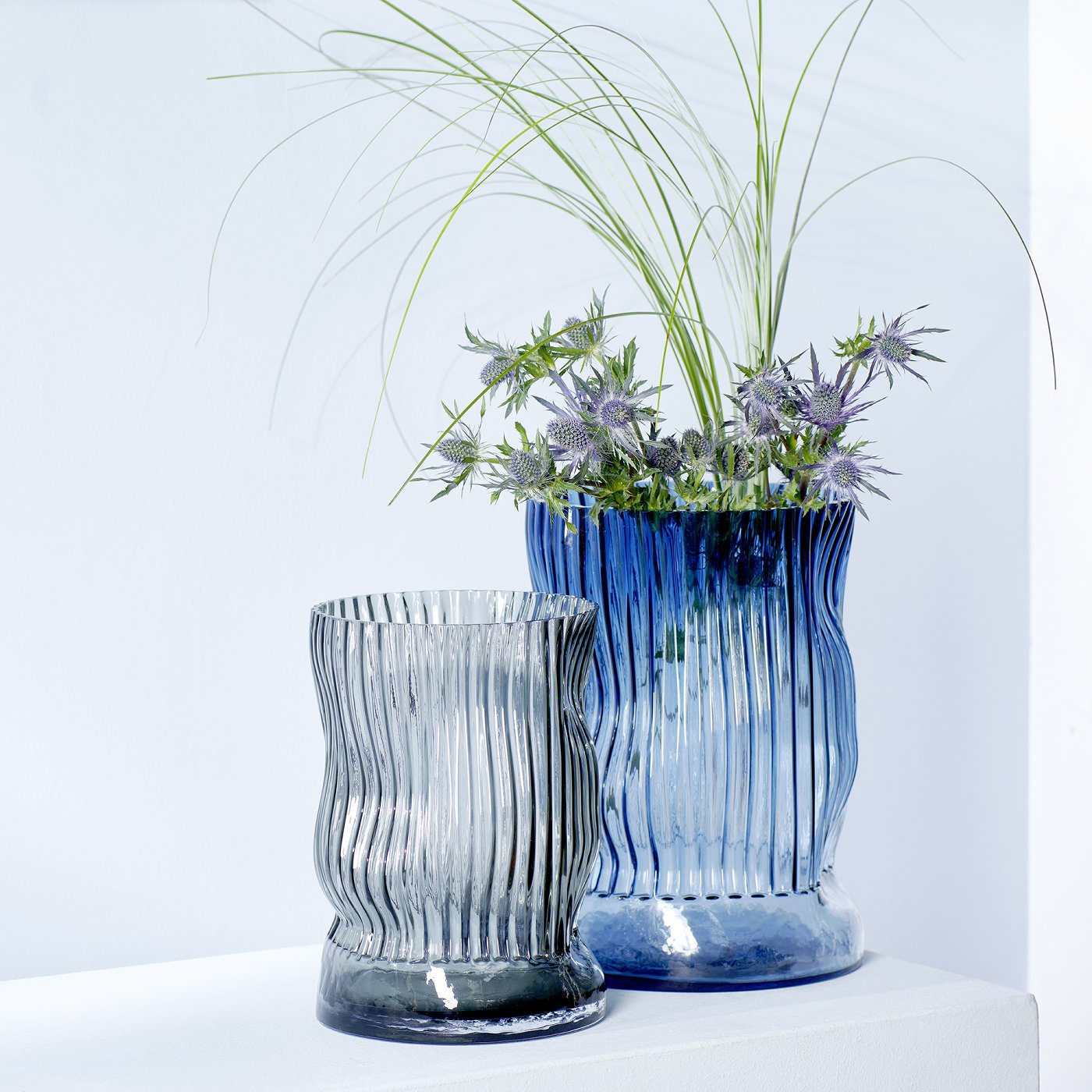 Milani Vase Glas grau