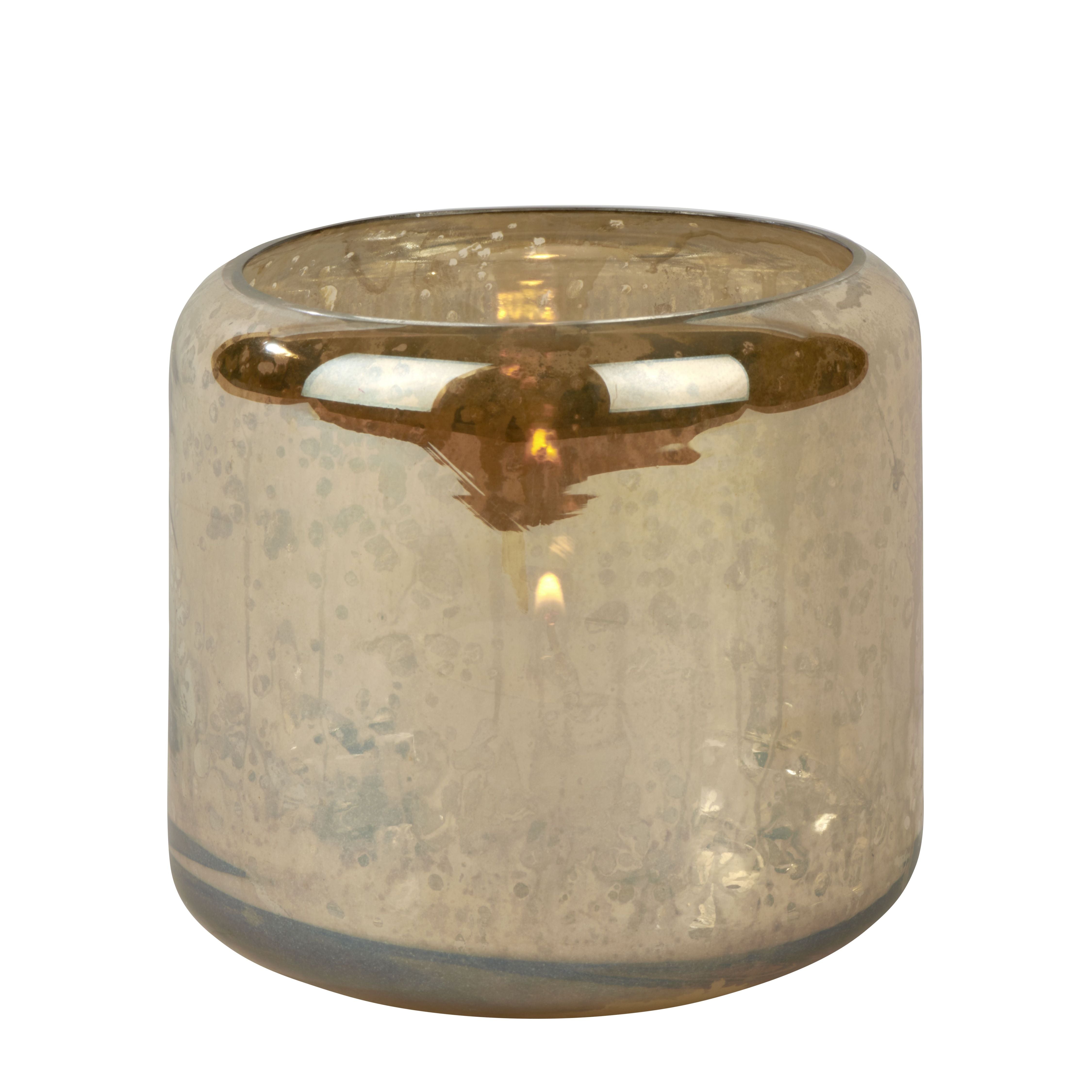 Oudare Windlicht Glas gold, groß