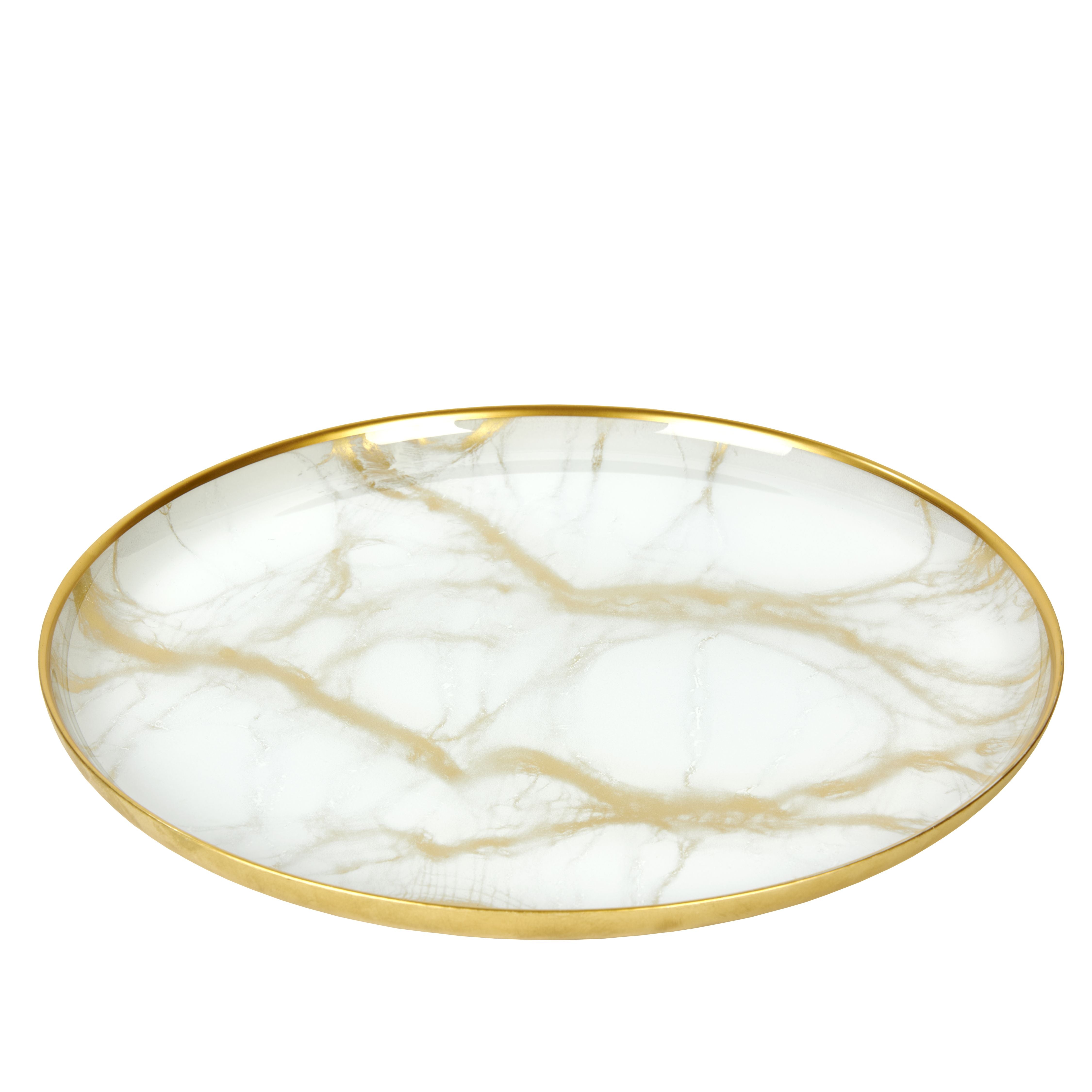 Achat Teller, elfenbein/gold