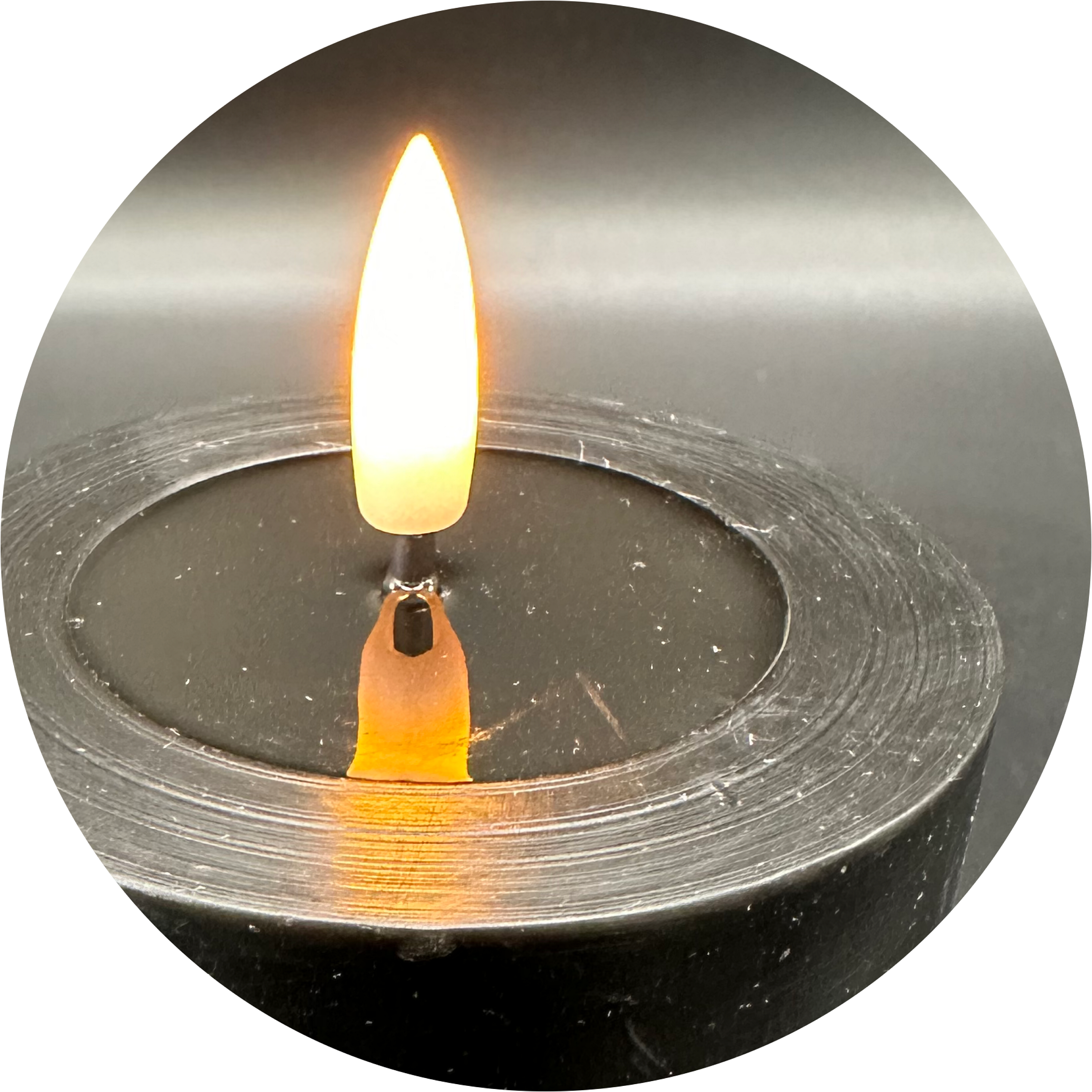 Rundkerze Echtwachs mit Spiegel groß