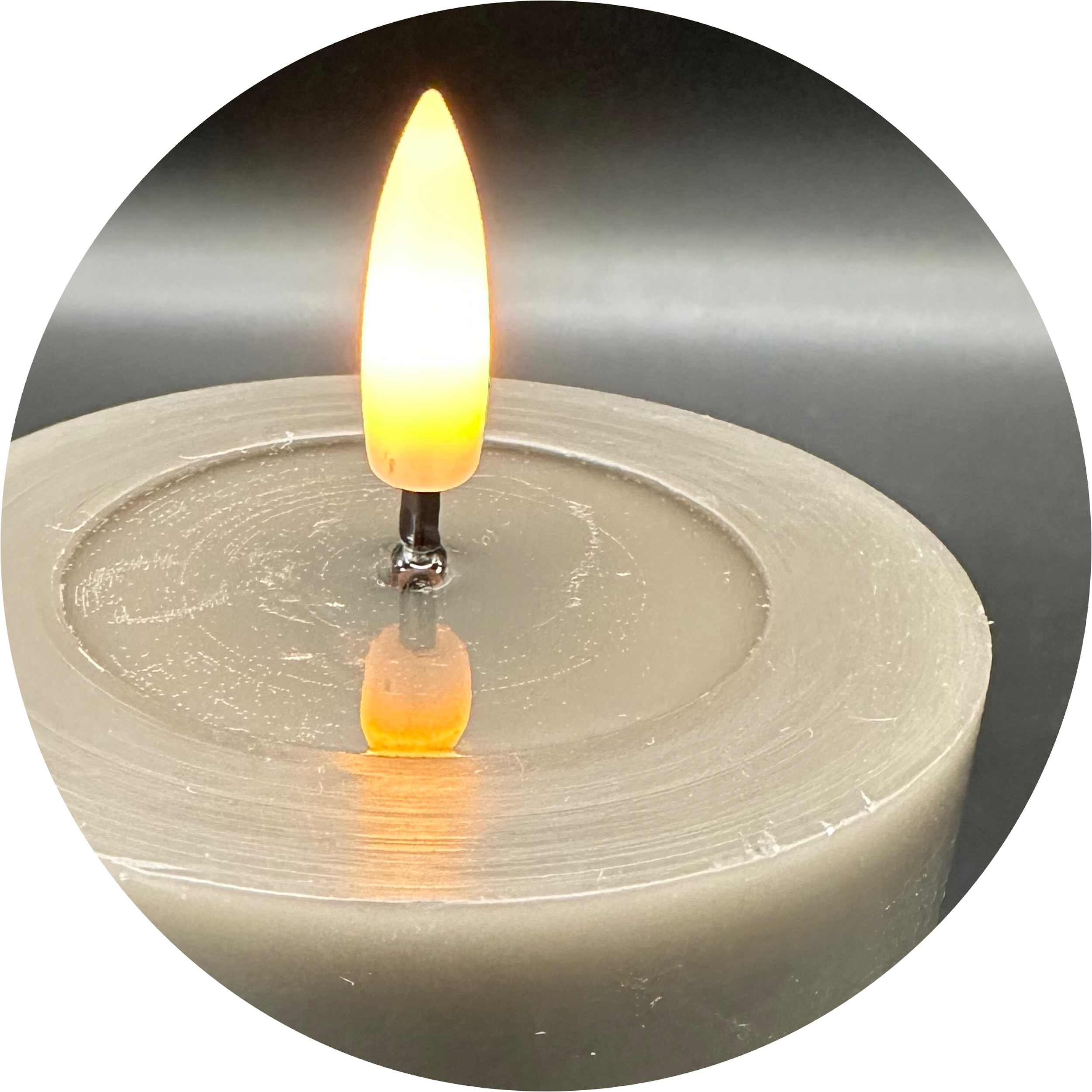 Rundkerze Echtwachs mit Spiegel groß