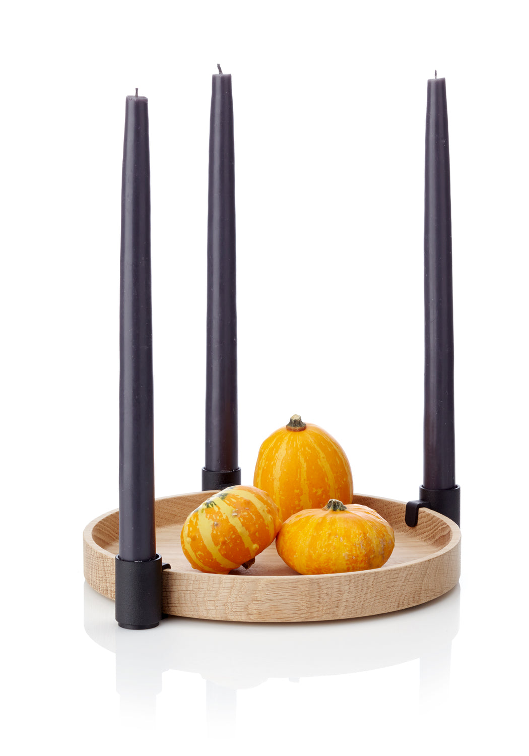 Luna Tablett mit Kerzenhaltern schwarz