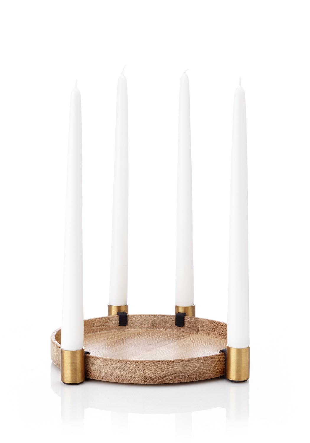 Luna Tablett mit Kerzenhaltern Gold