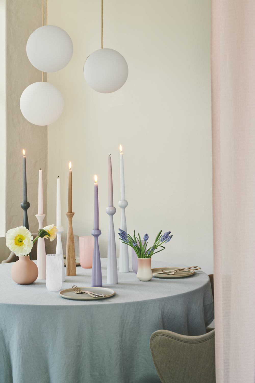 Kerzenhalter Lily kühles grau