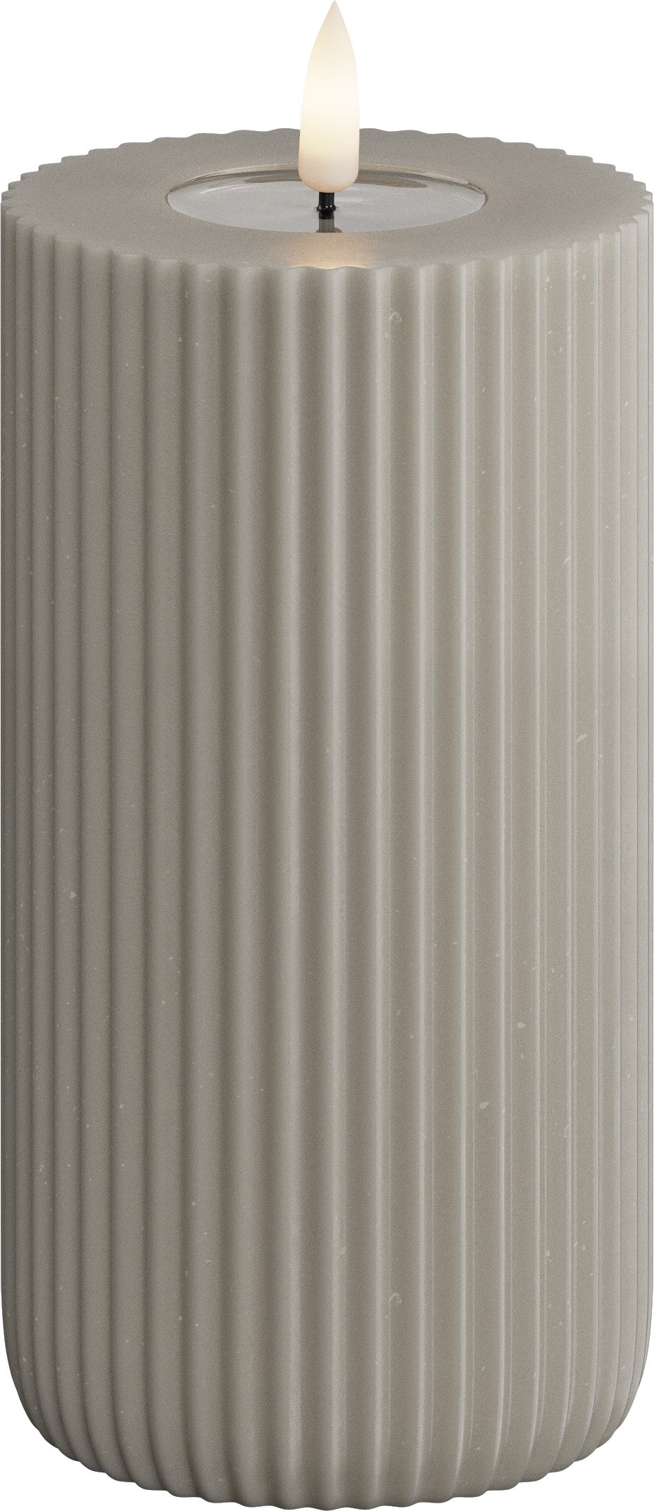 LED-Stumpenkerze gerillt real flame