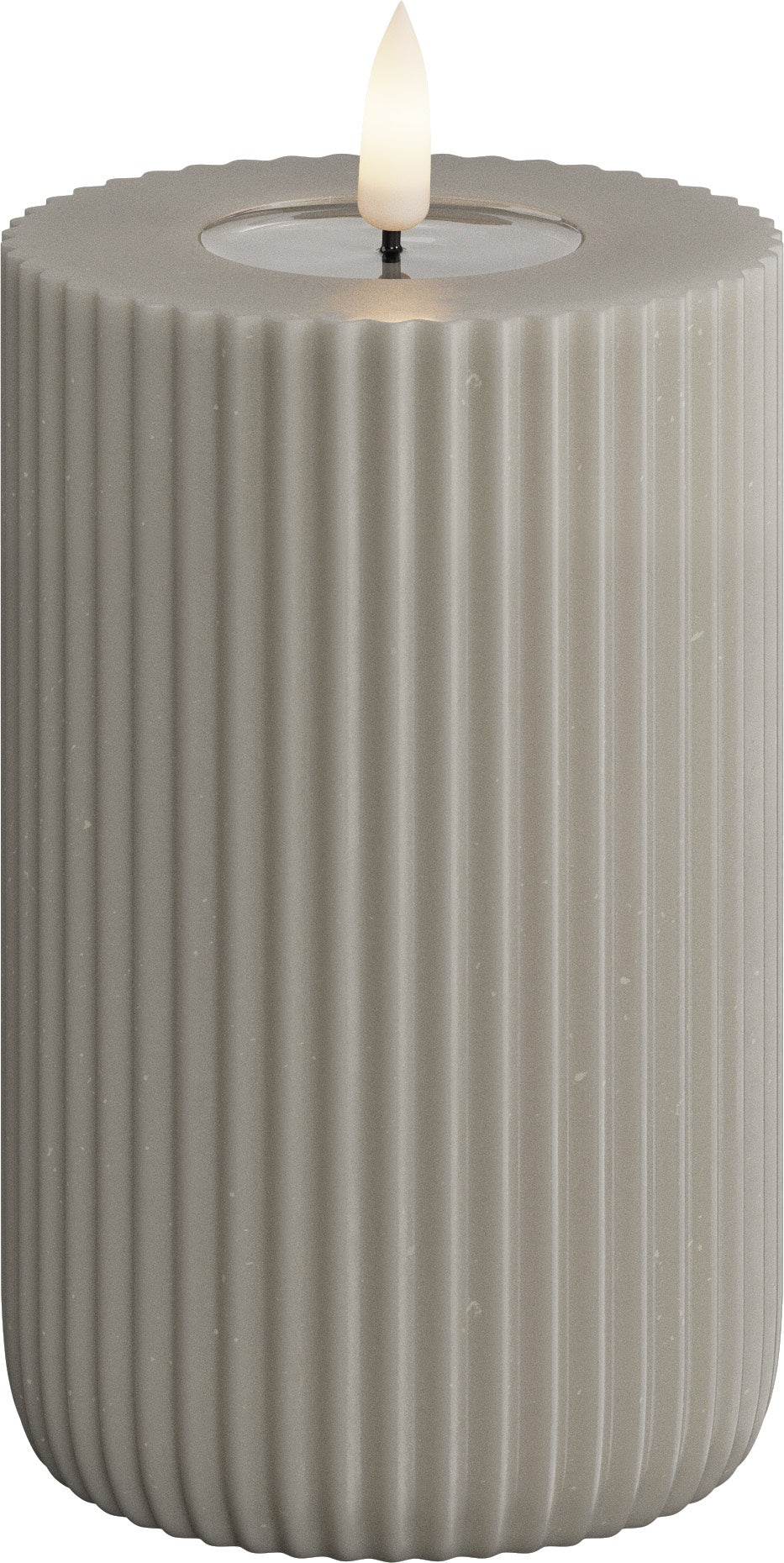 LED-Stumpenkerze gerillt real flame