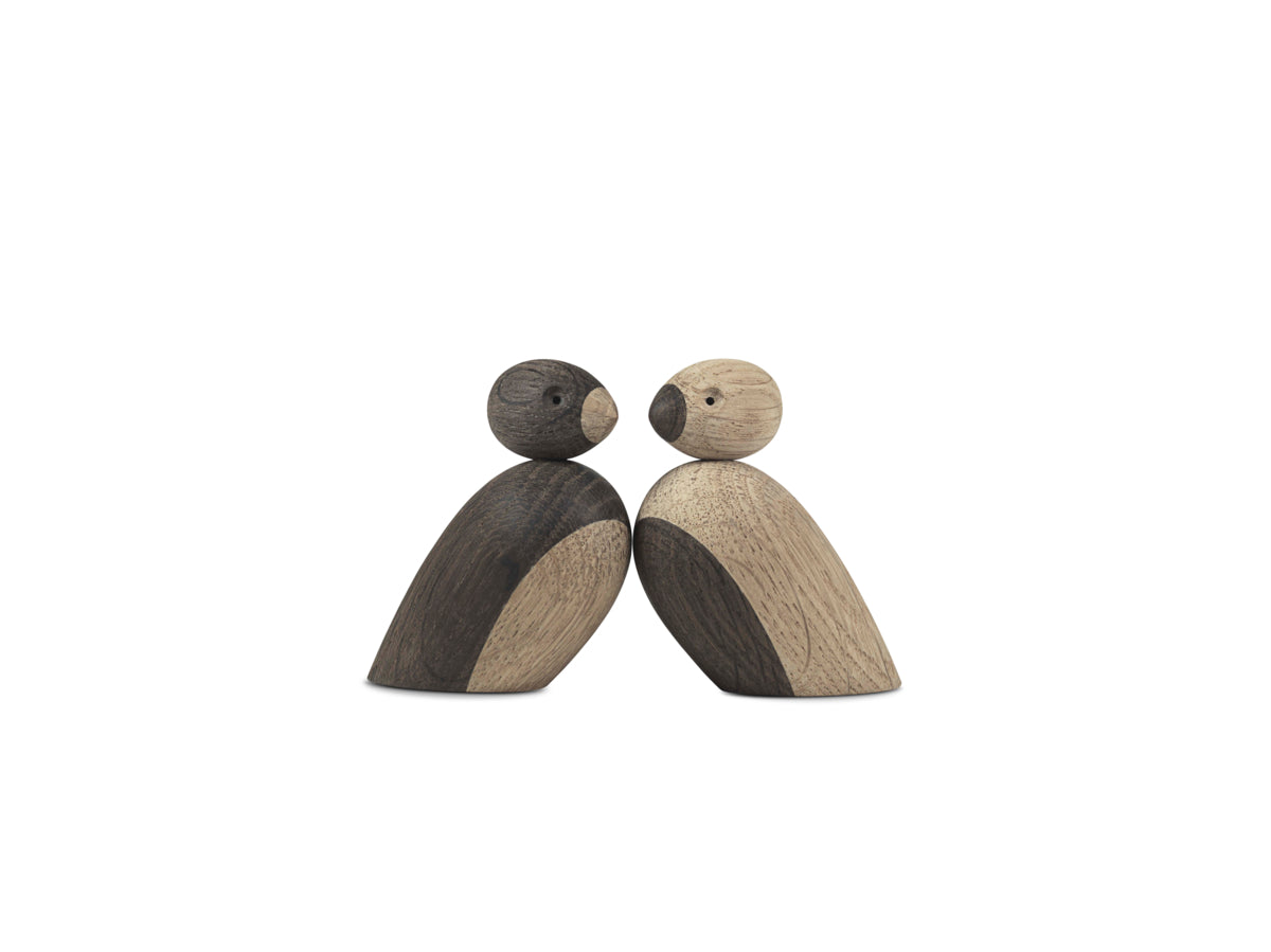 Spatzenpärchen klein Eiche/ Räuchereiche