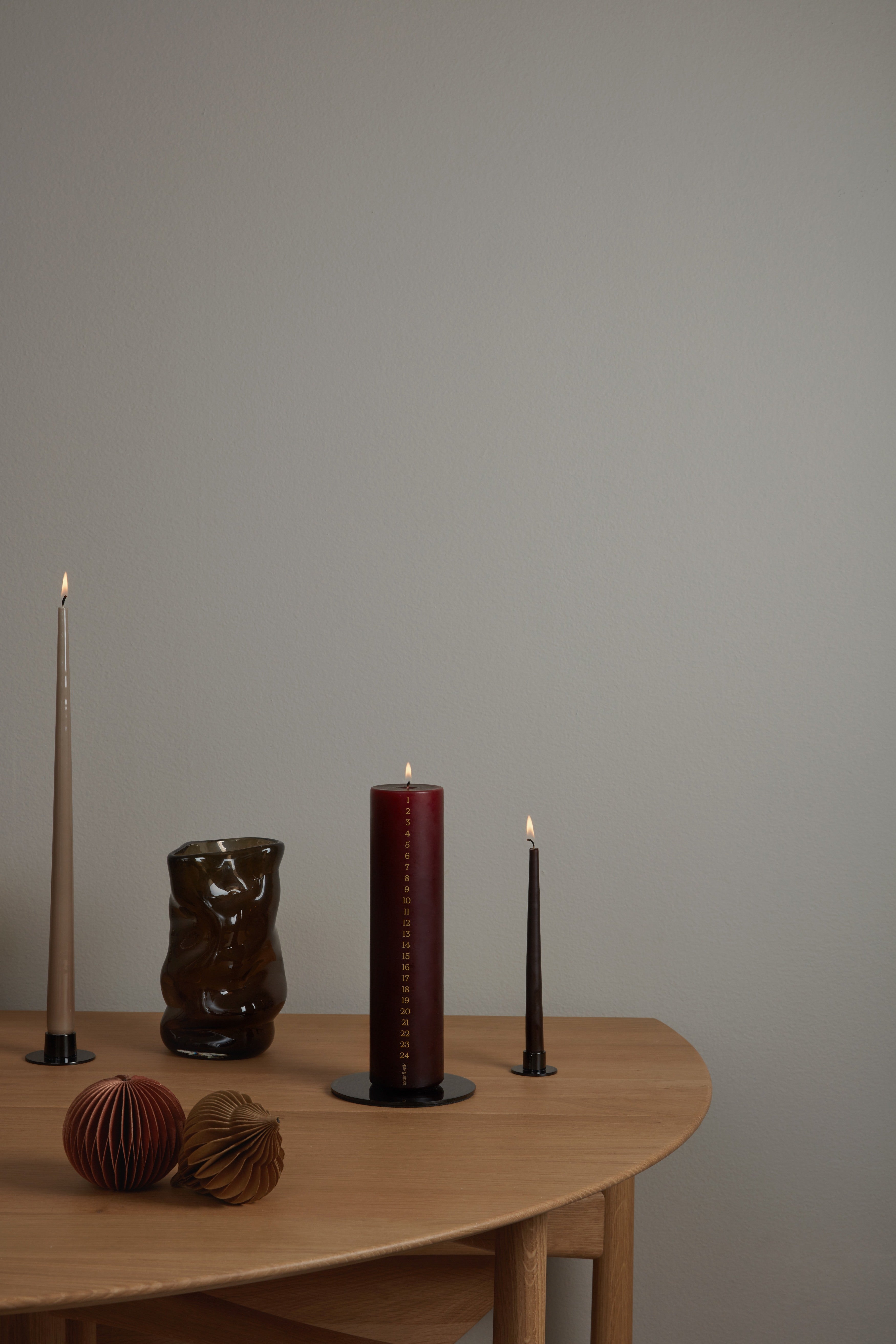 Kalenderkerze Block deep wine