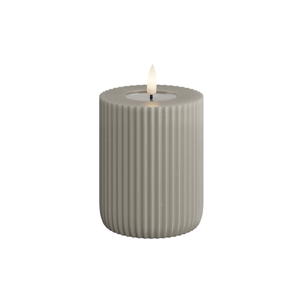 LED-Stumpenkerze gerillt real flame