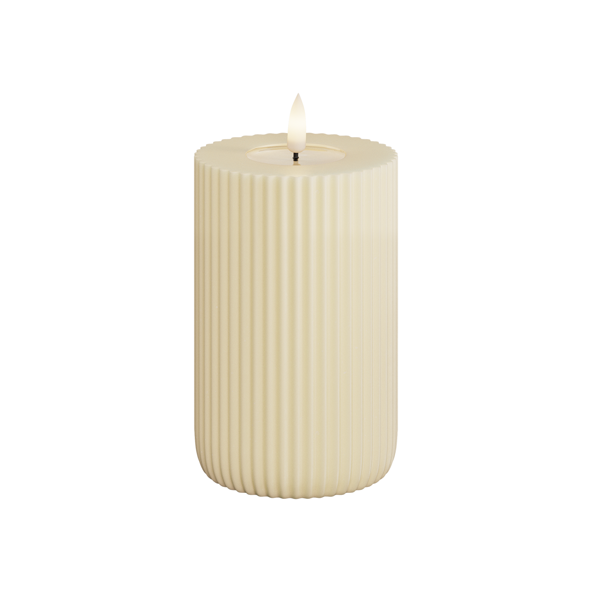 LED-Stumpenkerze gerillt real flame