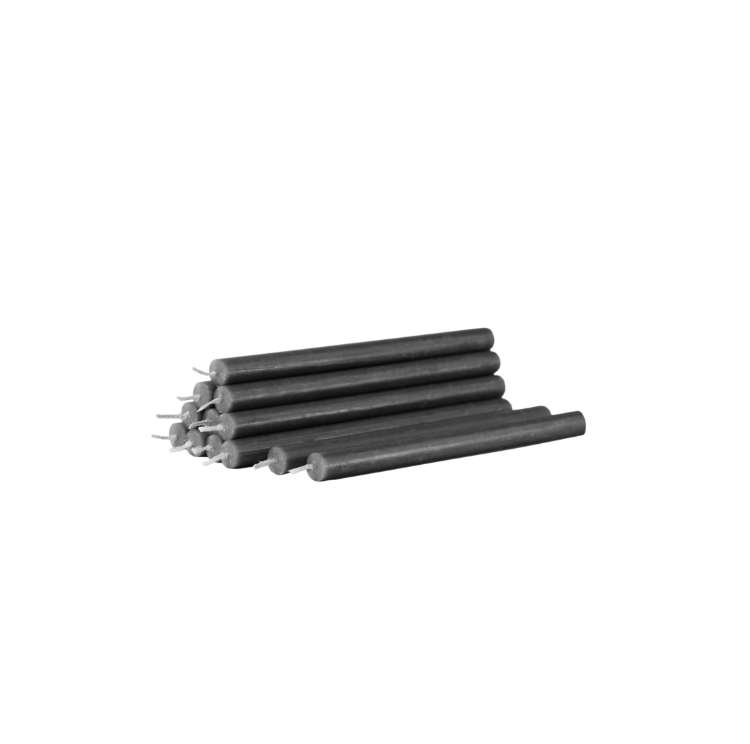 Stabkerzen 12er-Pack anthrazit
