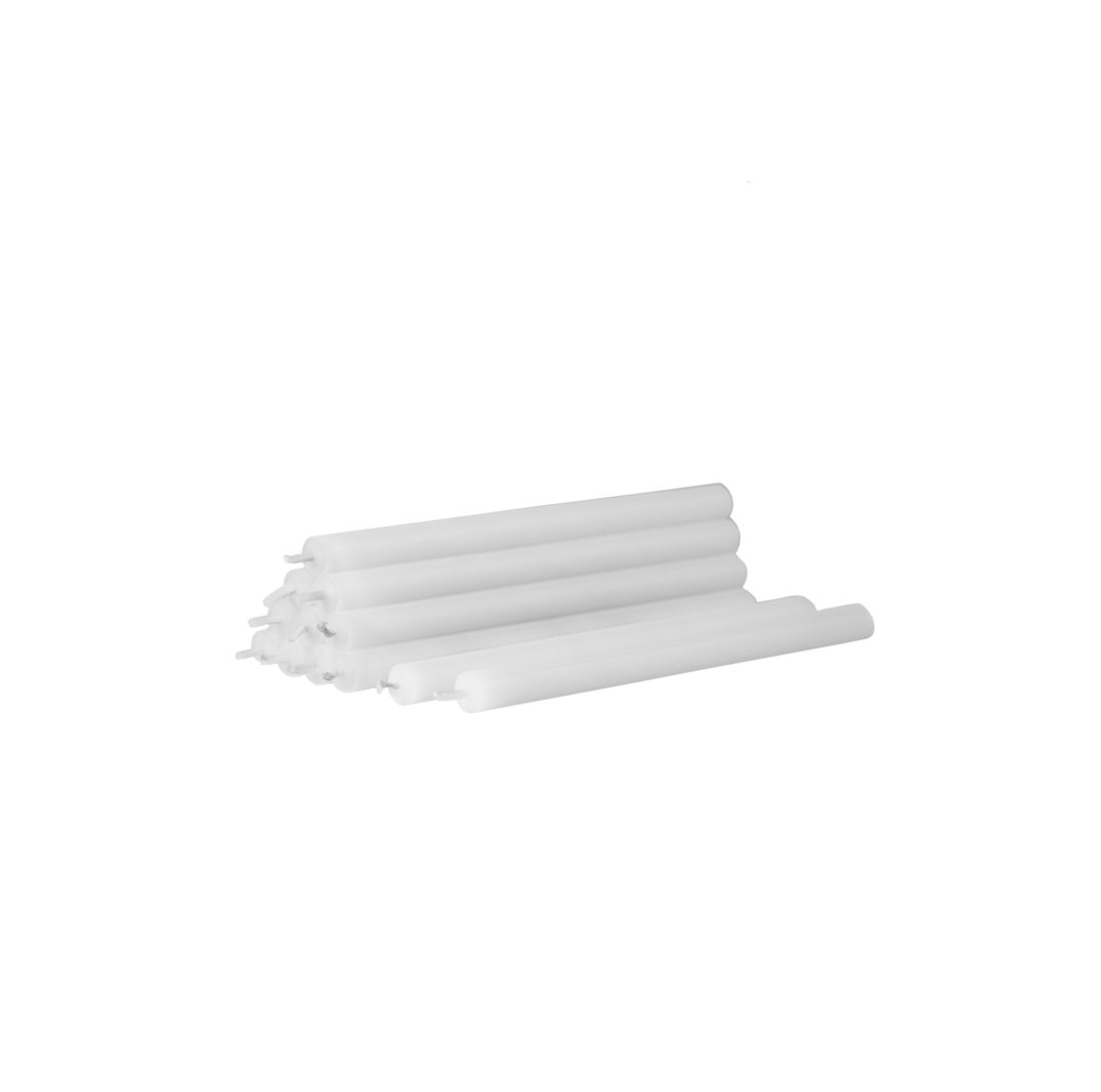 Stabkerzen 12er-Pack weiß