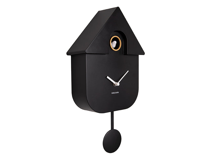 Wanduhr Modern Cuckoo schwarz