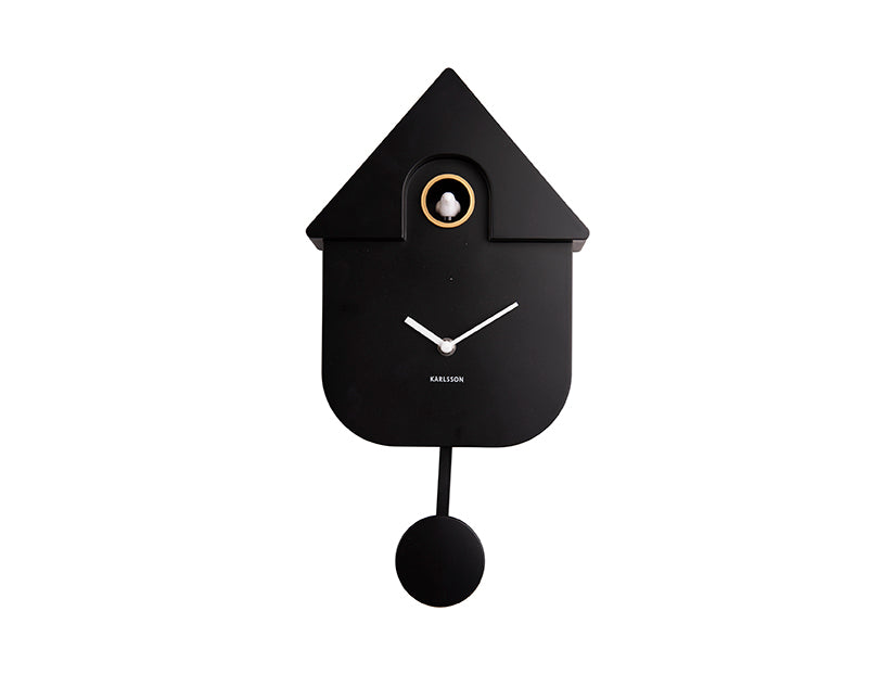 Wanduhr Modern Cuckoo schwarz