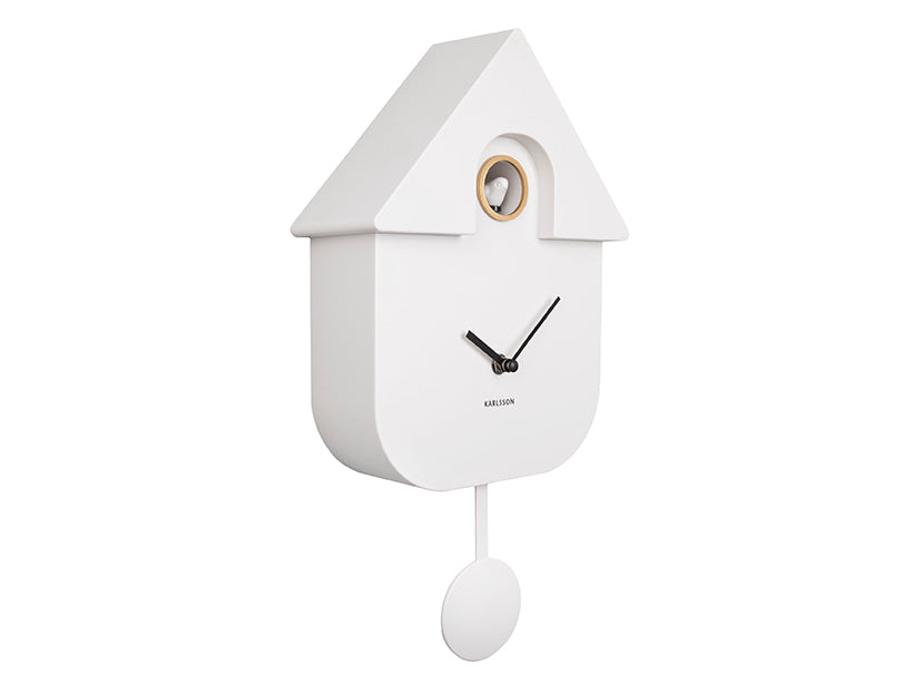 Wanduhr Modern Cuckoo weiß