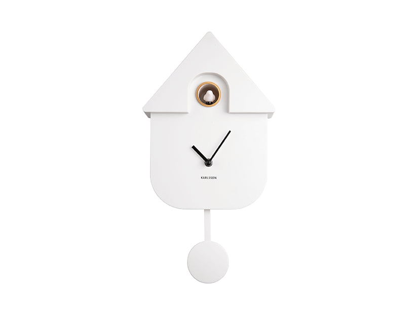 Wanduhr Modern Cuckoo weiß