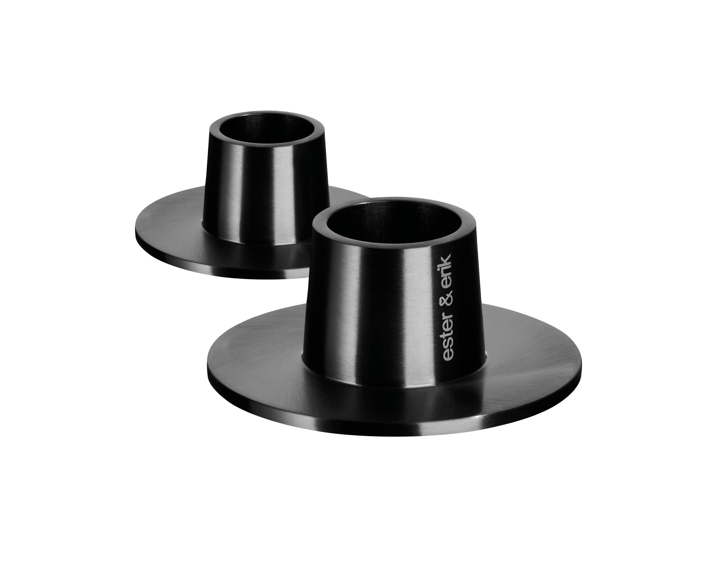 Kerzenhalter schwarz 2er-Set