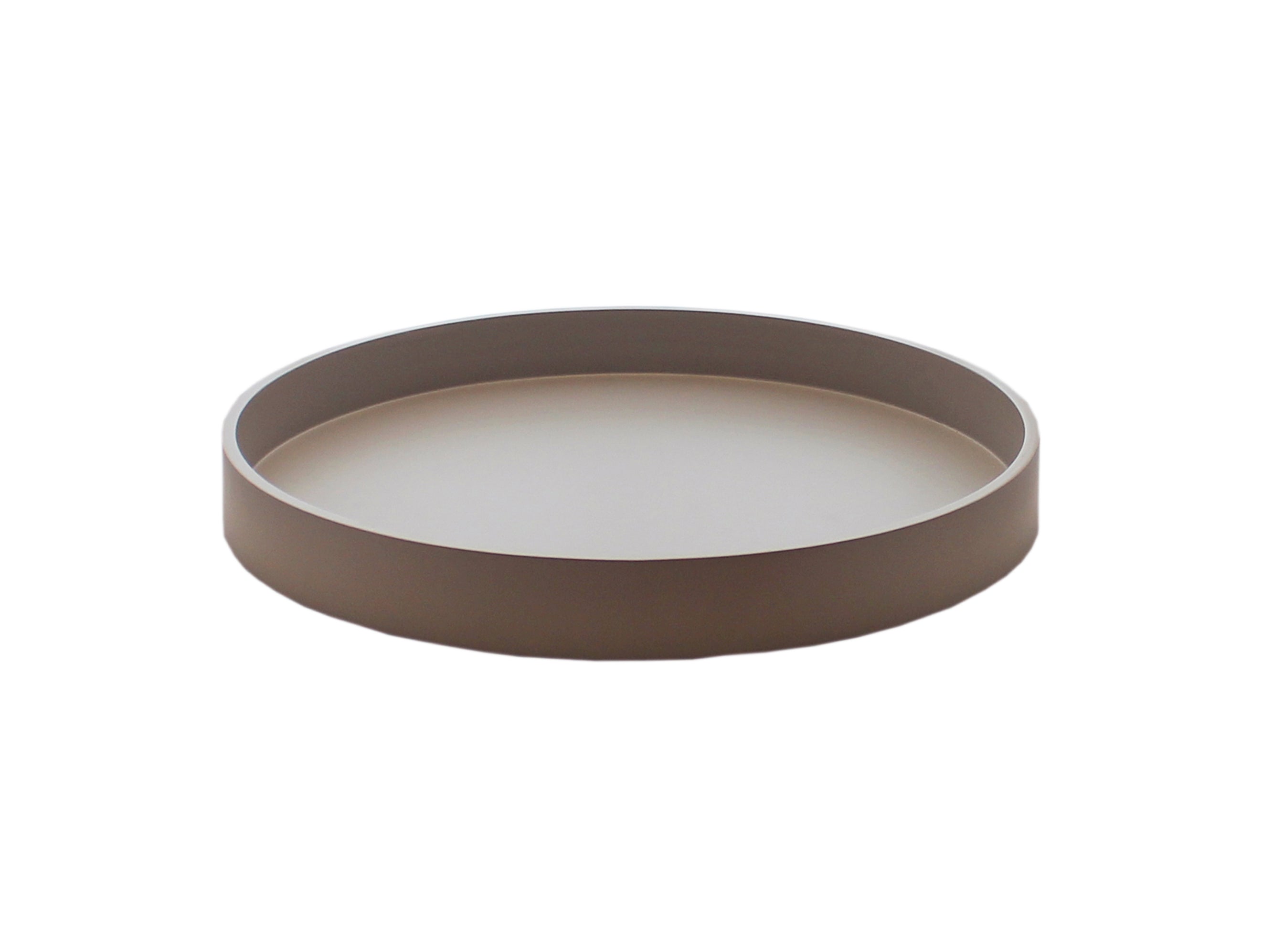 Mattes Lack-Tablett rund warm grey