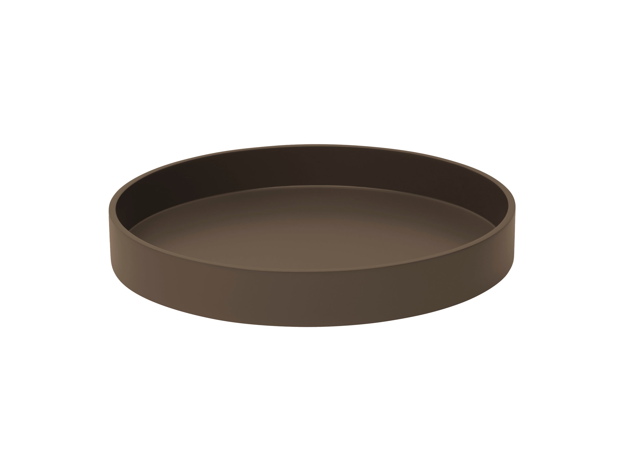 Mattes Lack-Tablett rund dark chokolate