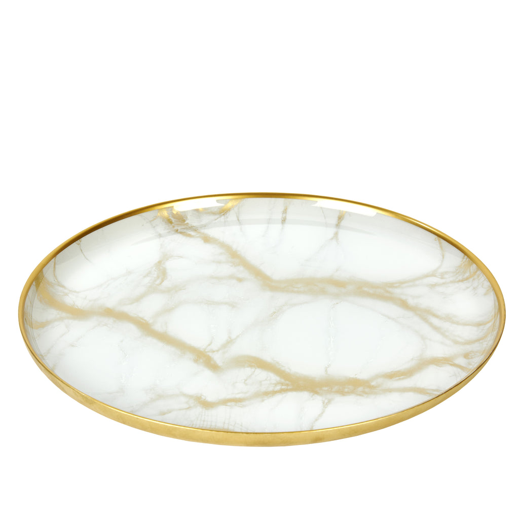 Achat Teller, elfenbein/gold