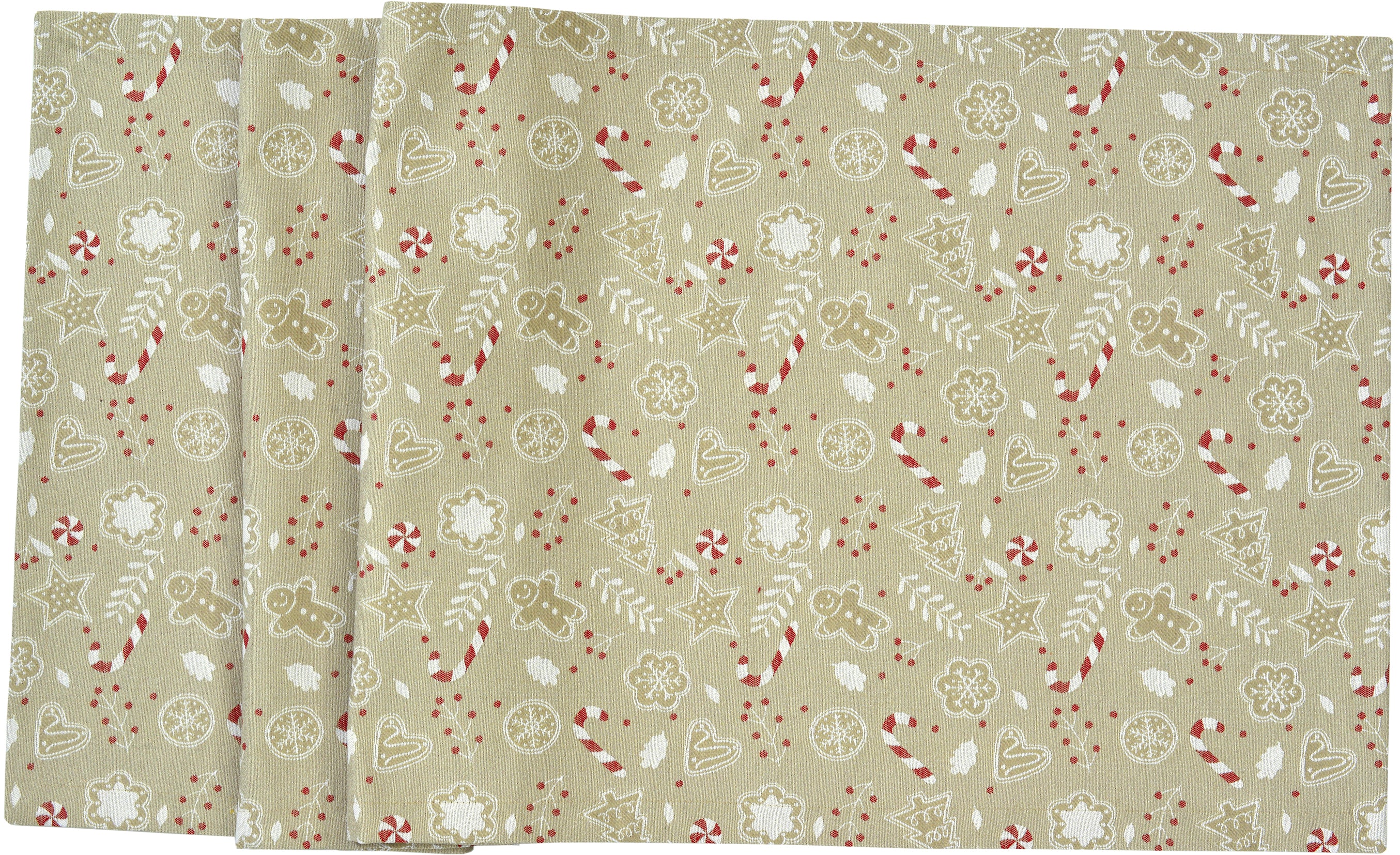 Tischläufer Ginger Man 50x140 beige/rot
