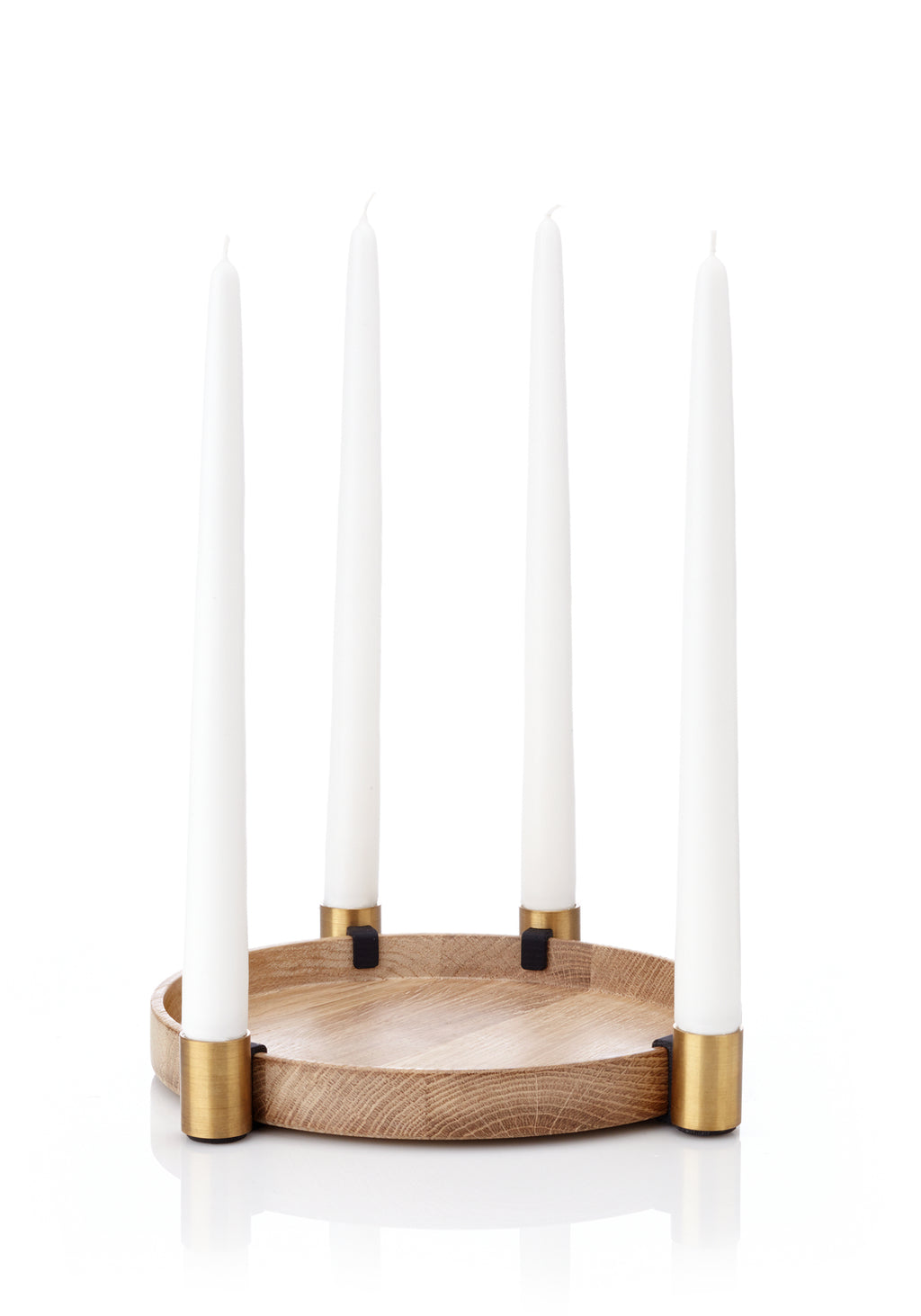 Luna Tablett mit Kerzenhaltern Gold