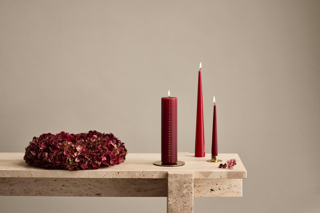 Kalenderkerze Block deep wine