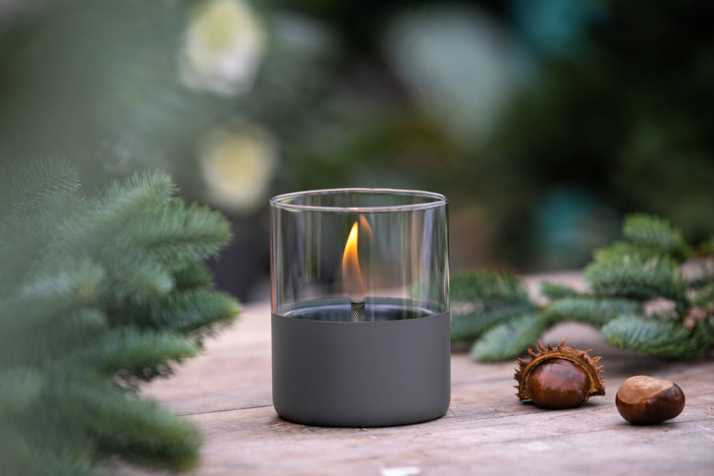 Tischfeuer Geschenkset Lilly 10 Grey + 0,5l Tenderfuel