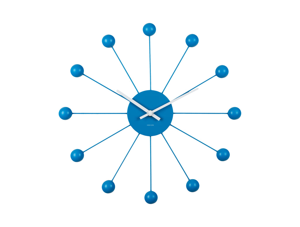 Wanduhr Funky Spider blau